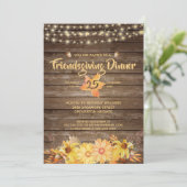 Rustiek hout bloemenstring verlichting Friendsgivi Kaart (Staand voorkant)