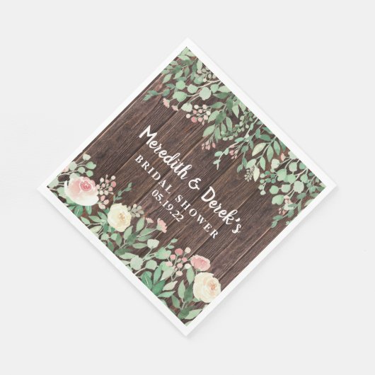 Rustiek hout bloesem Vrijgezellenfeest Servet (Hoek)