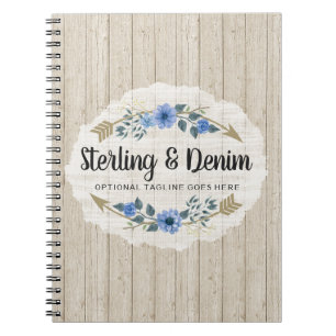 Rustiek Hout & Boheemse Bloem Waterverf Pijlen Notitieboek