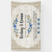 Rustiek Hout & Boheemse Bloem Waterverf Pijlen Spandoek (Verticaal)