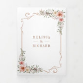 Rustiek Hout Boho Bloemen Alles in Een Bladerdak H Drieluik Uitnodiging (Cover)