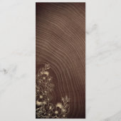 Rustiek Hout Boho Bloemen Bruiloft Menu (Achterkant)