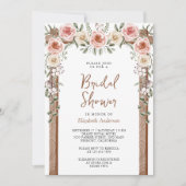 Rustiek Hout Boho Bloemen Foto Canopy Vrijgezellen Kaart (Voorkant)