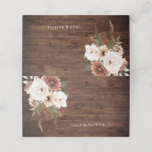 Rustiek hout Boho bloementerracotta bruiloft Plaatskaartje (Buitenkant ongevouwen)