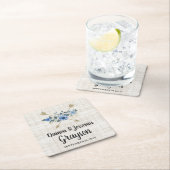 Rustiek hout Boho pijlen & blauwe bloemenbruiloft Kartonnen Onderzetters (Insitu)