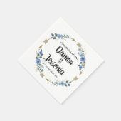 Rustiek hout Boho pijlen & blauwe bloemenbruiloft Servet (Hoek)