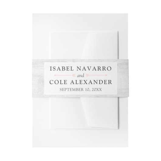 Rustiek hout & Boho pijlen Paar Namen Bruiloft Uitnodigingen Wikkel (Voorkant Voorbeeld)