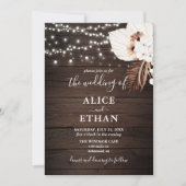 Rustiek hout Boho tropische bloemen zomer bruiloft Kaart (Voorkant)