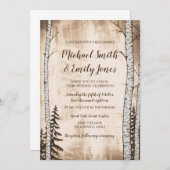 Rustiek Hout & Bomen Huwelijksuitnodigingen Kaart (Voorkant / Achterkant)