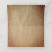 Rustiek hout bordeaux bloesem bruiloft plaatskaartje (Binnenkant ongevouwen)