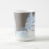 Rustiek hout bos sneeuw dromen witte kerst koffiemok (Center)