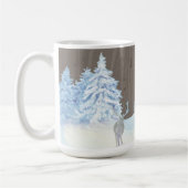 Rustiek hout bos sneeuw dromen witte kerst koffiemok (Links)