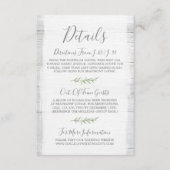 Rustiek hout & Botanisch blad Details / Routebesch Informatiekaartje (Voorkant)