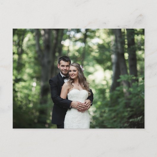 Rustiek hout & botanische blad bruiloft dank u briefkaart (Voorkant)