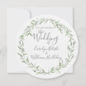 Rustiek hout & Botanische bladeren Bruiloft uitnod Kaart (Voorkant)