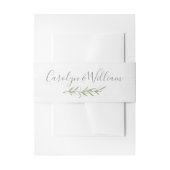 Rustiek hout & Botanische bladeren Bruiloft uitnod Uitnodigingen Wikkel (Voorkant Voorbeeld)