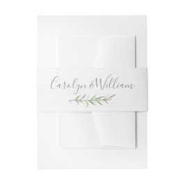 Rustiek hout & Botanische bladeren Bruiloft uitnod Uitnodigingen Wikkel