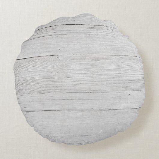 Rustiek hout & botanische bladeren krans bruiloft rond kussen (Achterkant)