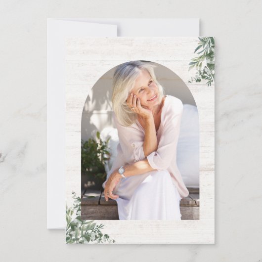 Rustiek hout botanische verrassing pensioen partij kaart (Achterkant)