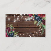 Rustiek Hout Bourgogne Bloemenverlichting Bruiloft Informatiekaartje (Achterkant)