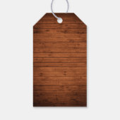 Rustiek hout Bourgondië bloemenbruiloft dank u Cadeaulabel (Achterkant)