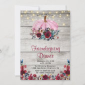 Rustiek Hout Bourgondië Vriendschappen Uitnodiging (Voorkant)