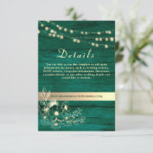 Rustiek Hout Bruiloft Details Website Informatiekaartje (Staand voorkant)