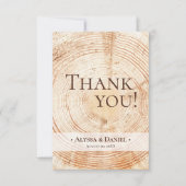 Rustiek hout bruiloft foto klein bedankkaart (Voorkant)