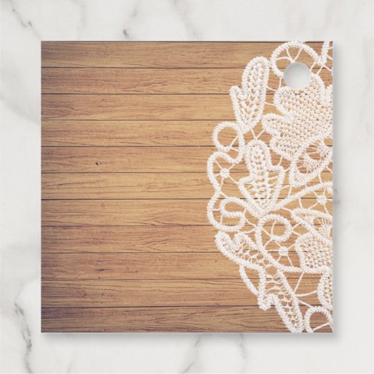 Rustiek hout bruiloft kant dank u bedankjes labels (Achterkant)