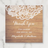 Rustiek hout bruiloft kant dank u bedankjes labels (Voorkant)