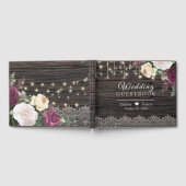 Rustiek hout bruiloft kant Floral Gastenboek (Volledig)