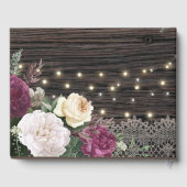 Rustiek hout bruiloft kant Floral Gastenboek (Achterkant)