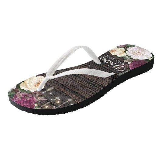 Rustiek hout Bruiloft Moeder van de bruid Teenslippers (Schuin)