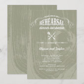 Rustiek hout bruiloft repetitie diner BBQ Party Kaart (Voorkant / Achterkant)