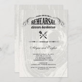 Rustiek hout bruiloft repetitie diner BBQ Party Kaart (Voorkant / Achterkant)