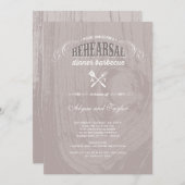 Rustiek hout bruiloft repetitie diner BBQ Party Kaart (Voorkant / Achterkant)