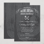 Rustiek hout bruiloft repetitie diner BBQ Party Kaart (Voorkant / Achterkant)