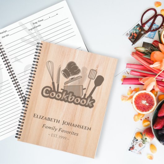 rustiek hout bruin kookrecept kookboek notitieboek
