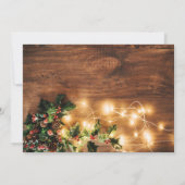 Rustiek hout bruin land verlichting Kerstbrunch Kaart (Achterkant)