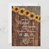 Rustiek hout & Burlap bruids douche uitnodiging (Voorkant)