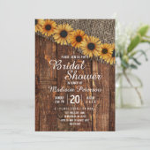 Rustiek hout & Burlap bruids douche uitnodiging (Staand voorkant)