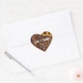 Rustiek Hout & Burlap Bruiloft Liefde & Bedankt Fa Hart Sticker (Envelop)