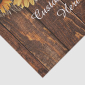 Rustiek Hout & Burlap Zonnebloem Aangepaste Bruilo Tissuepapier (Detail)