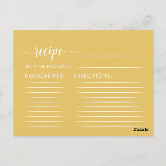 Rustiek Hout & Burlap Zonnebloem Bruid Recept Kaar Briefkaart (Achterkant)