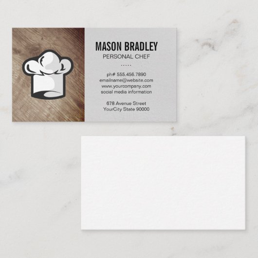 Rustiek hout | Catering | Persoonlijk directeur Visitekaartje (Voorkant / Achterkant)