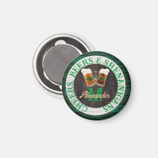 Rustiek hout cheers biertjes grapjes magneet (Voorkant / Achterkant)