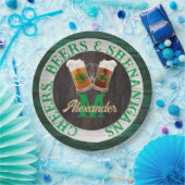 Rustiek hout Cheers Biertjes Shenanigans Papieren Bordje (Feest)