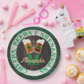 Rustiek hout Cheers Biertjes Shenanigans Papieren Bordje (Feest)