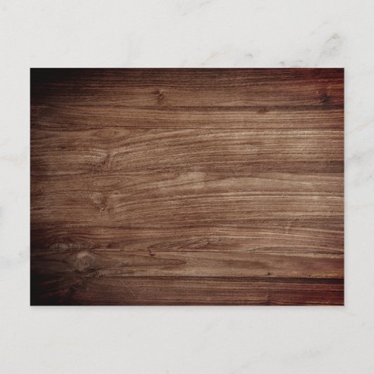 Rustiek Hout & Classy Lace Trouwfoto Uitnodiging Briefkaart (Achterkant)