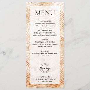 Rustiek Hout Corporate event logo Custom Menu